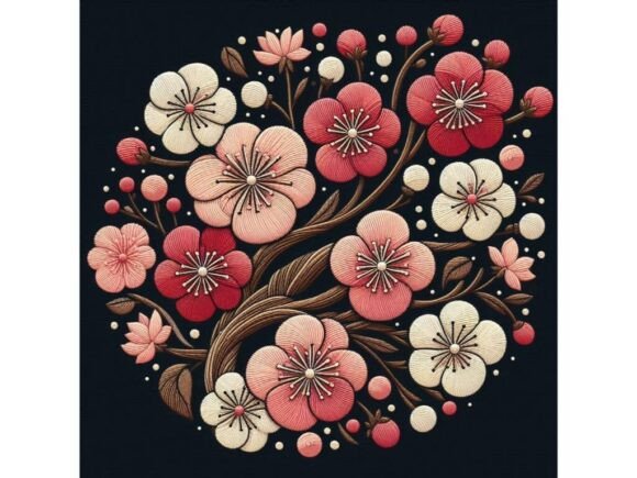 An Embroidery Art-Inspired Piece with Th