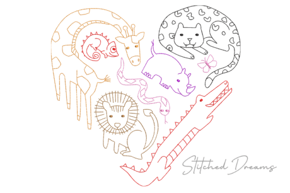 Beautiful Animals Embroidery Design