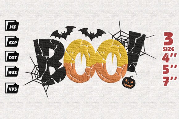 Boo Embroidery Design