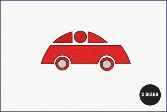 Red Car Embroidery Design