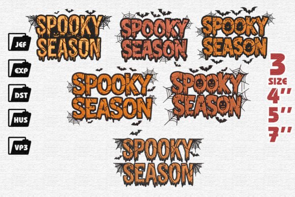 Set of 6 Spooky Season Embroidery
