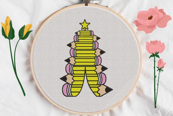 Teacher Pencil Embroidery