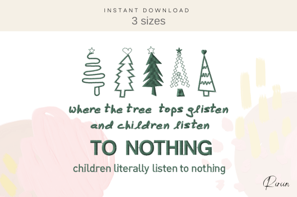Tree Tops Glisten Embroidery Design